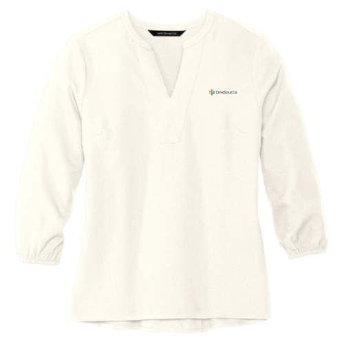 One Source - MERCER+METTLE Women's Stretch Crepe 3/4-Sleeve Blouse v2