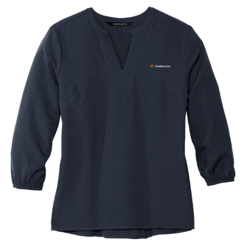 One Source - MERCER+METTLE Women's Stretch Crepe 3/4-Sleeve Blouse v1
