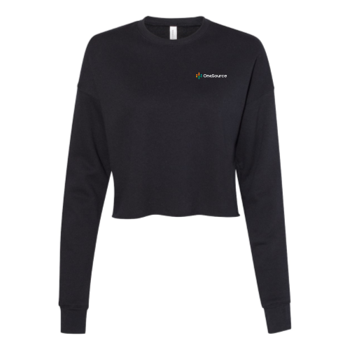 One Source - Embroidered Ladies Cropped Fleece Crew