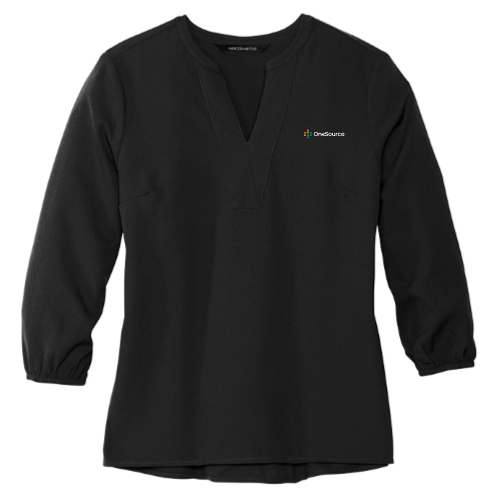 One Source - MERCER+METTLE Women's Stretch Crepe 3/4-Sleeve Blouse v1